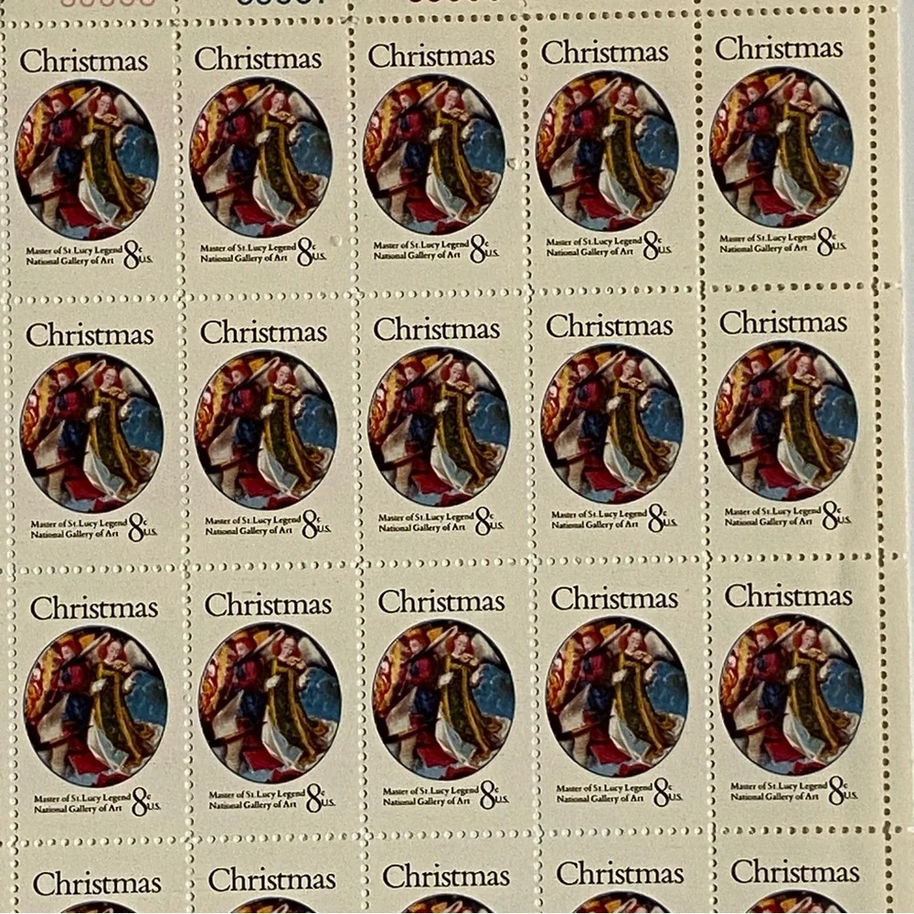 Christmas Stamps 1972 Master of St. Lucy Legend MNH 8 cent Sheet of 50 1471 Vtg